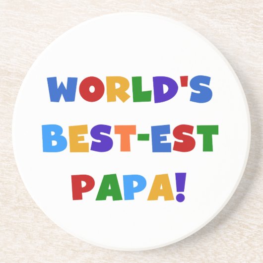 Best Papa-overhemden en -cadeaus van Bright kleure Zandsteen Onderzetter (Voorkant)