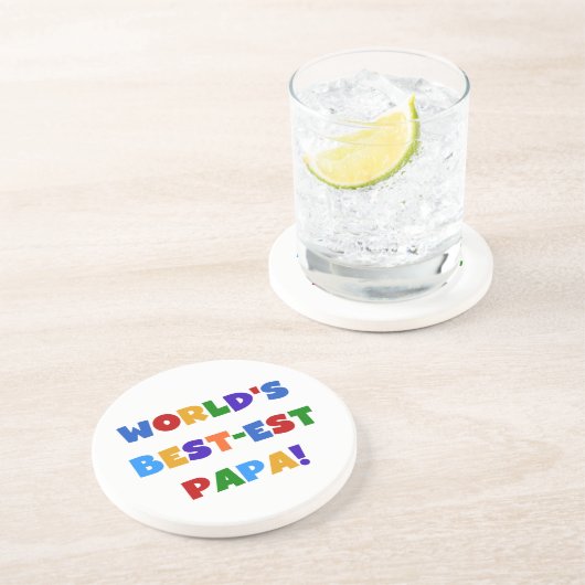 Best Papa-overhemden en -cadeaus van Bright kleure Zandsteen Onderzetter (Zijkant)