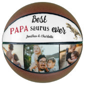 Best Papa Saurus Ever Photo Collage Basketbal (Voorkant)