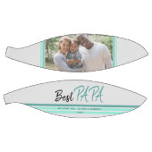 Best Papa Turquoise Modern Typography Family Foto Basketbal (Panelen)