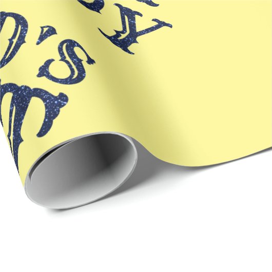 Best Papa Vaderdag Glitter van de Blauwe Wereld Cadeaupapier (Rol Hoek)