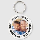 Best Papa Vaderdag Photo Cadeau ter wereld Sleutelhanger (Voorkant)