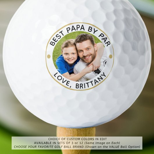 BEST PAPA VAN PAR Foto-gepersonaliseerde Golfballs Golfballen
