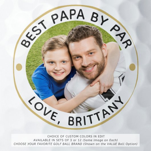 BEST PAPA VAN PAR Foto-gepersonaliseerde Golfballs Golfballen