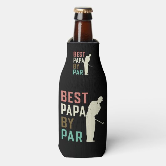 Best Papa van Par Golf Gift voor pa Vaderdag Flesjeskoeler (Fles Voorkant)