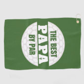Best Papa van Par Golfers Funny Pun Golfhanddoek (Horizontaal)