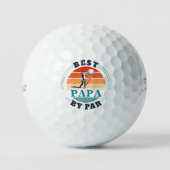 Best Papa van Par Retro Birthday Golfing Dad Golfballen (Voorkant)