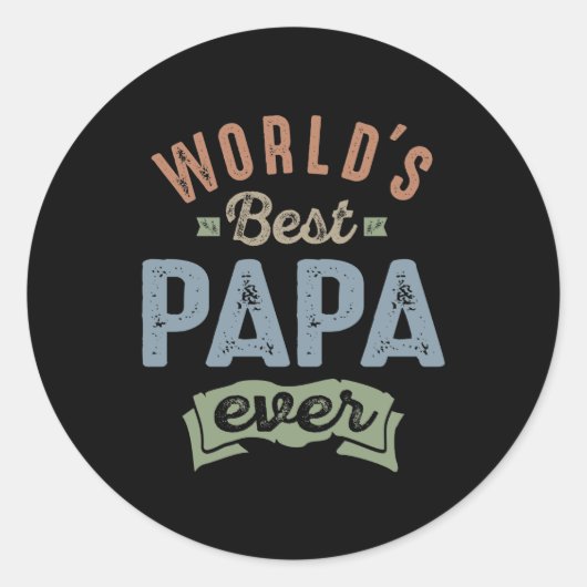 Best Papa wereldwijd Ronde Sticker (Voorkant)