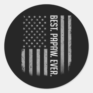 Best Papaw ooit Amerikaanse vlag voor Ronde Sticker