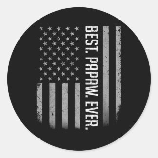 Best Papaw ooit Amerikaanse vlag voor Ronde Sticker