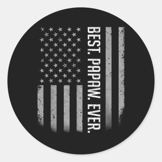 Best Papaw ooit Amerikaanse vlag voor Ronde Sticker (Voorkant)