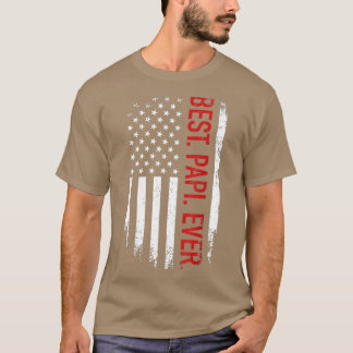Best Papi ooit met Amerikaanse vlag voor pa Fathe T-shirt