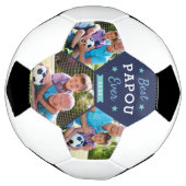 Best Papou Ever | Aangepaste foto op opa Voetbal (Gedraaid)