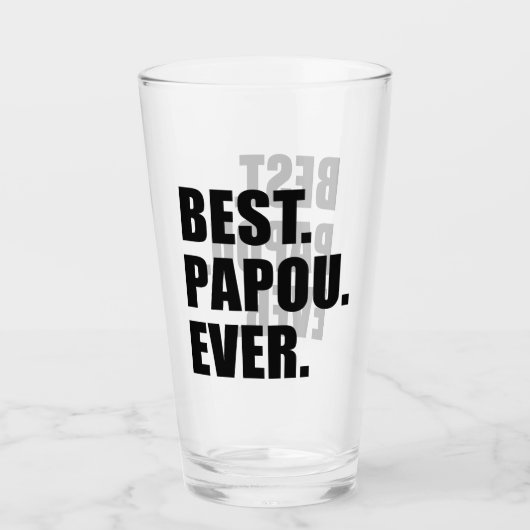 Best Papou Ever Greek Grootvader Glas (Voorkant)