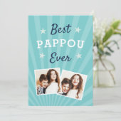 Best Pappou Ever | Foto Vaderdag Kaart (Staand voorkant)