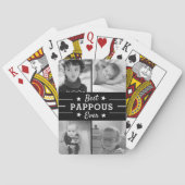 Best Pappous Ever | Foto-collage voor kleinkindere Pokerkaarten (Achterkant)
