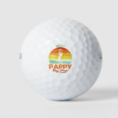 Best Pappy by Par Vaderdag Golf Shirt Gift Golfballen (Voorkant)
