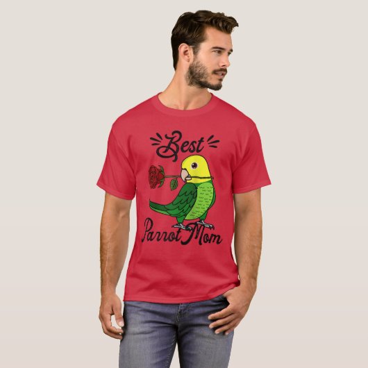 Best Parrot Mom I Double Yellowheaded Amazon Baseb T-shirt (Voorkant volledig)