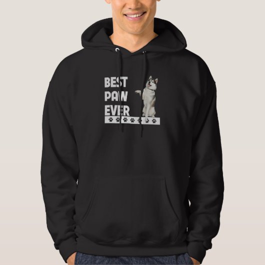 Best Paw Ever Siberian Alaskan Husky Dad Fathers D Hoodie (Voorkant)
