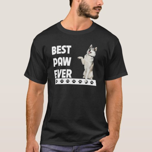 Best Paw Ever Siberian Alaskan Husky Dad Fathers D T-shirt (Voorkant)