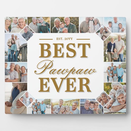 Best Pawpaw Ever Father's Day Photo Frame Collage Fotoplaat (Voorkant)