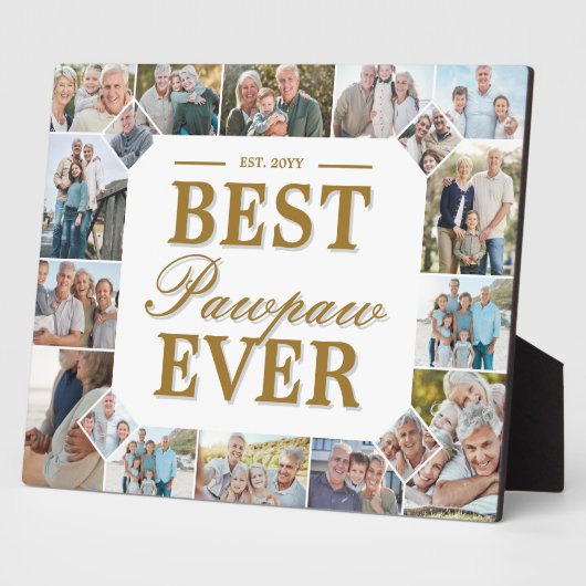 Best Pawpaw Ever Father's Day Photo Frame Collage Fotoplaat (Zijkant)