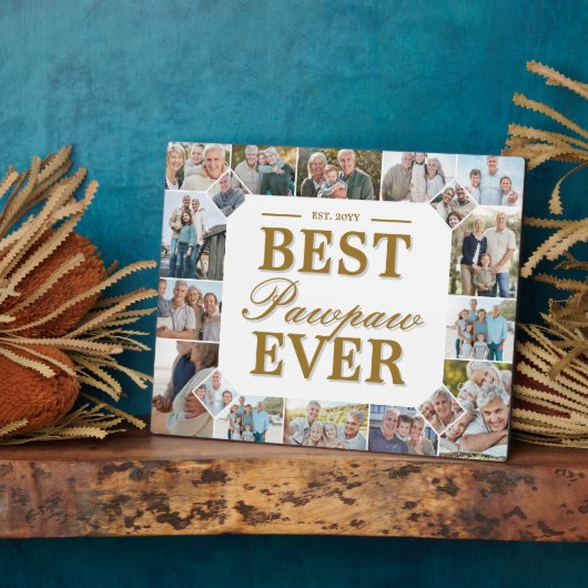 Best Pawpaw Ever Father's Day Photo Frame Collage Fotoplaat (Zijkant)