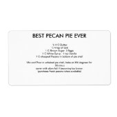 Best Pecan Pie recept EVER Etiket (Voorkant)