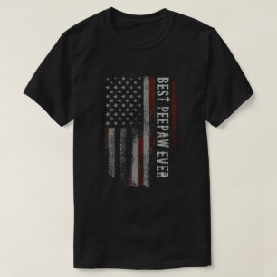 Best Peepaw Ever American Flag grandpa T-shirt
