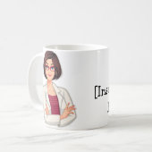 Best Personalized Cute Doctor, Brunette Vrouw Koffiemok (Voorkant links)