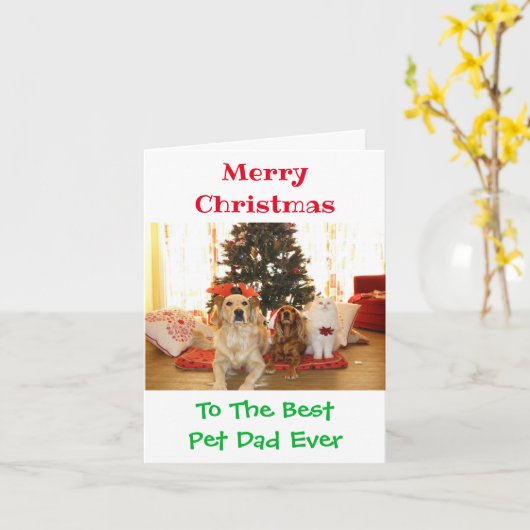 Best Pet Pap Ever Cute Photo met kerstmis Kaart (Gele Bloem)