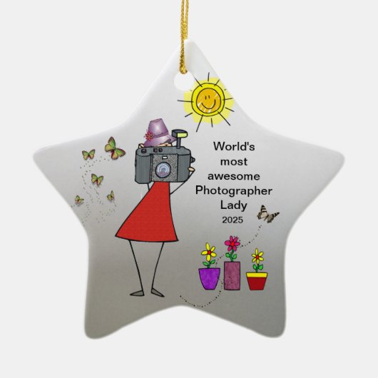Best Photographer Lady ter wereld - Star Ornament (Voorkant)