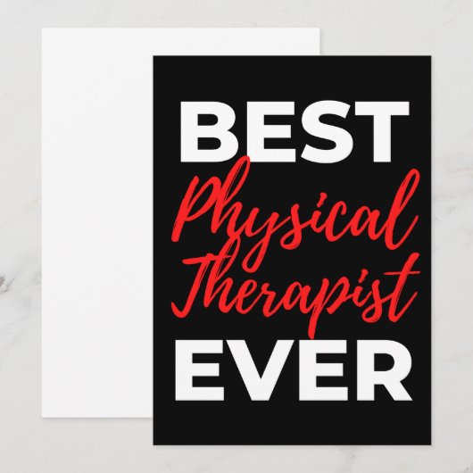 Best Physical Therapist Ever Bedankkaart (Voorkant / Achterkant)