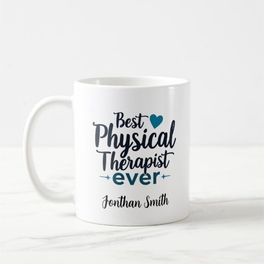 Best Physical Therapist Ever Typography Gift Koffiemok (Links)