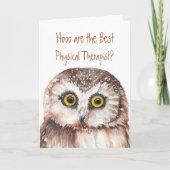 Best Physical Therapist Wise Owl Humor Kaart (Voorkant)