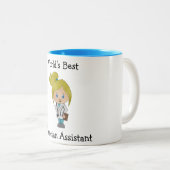 Best Physician Assistant Blonde ter wereld Tweekleurige Koffiemok (Voorkant rechts)