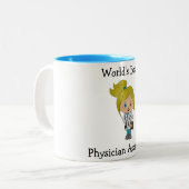 Best Physician Assistant Blonde ter wereld Tweekleurige Koffiemok (Voorkant links)