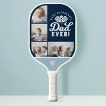 Best Pickleball Pap ooit Persoonlijk 4 Foto Grid Pickleball Paddle<br><div class="desc">Geef een leuk cadeau aan je pickleball vader met onze leuke, gepersonaliseerde beste pickleball dad ooit! gepersonaliseerde pickleball paddle. Ontwerpfuncties "Beste Pickleball ooit", ontworpen in een modern typografisch ontwerp. Personaliseer met een monogram op de voor en rug samen met vier speciale foto's die in een eenvoudig collage ontwerp worden getoond....</div>