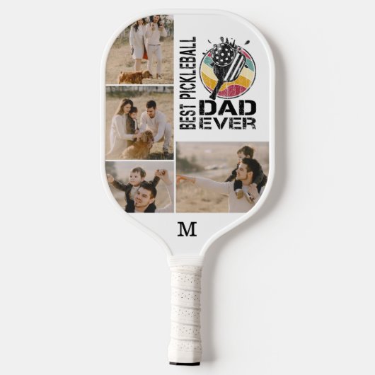 Best Pickleball Pap ooit Persoonlijk 4 Foto Grid Pickleball Paddle (Achterkant)