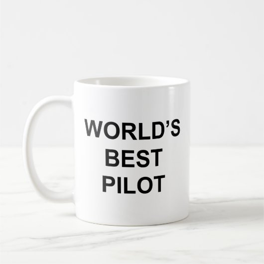 Best Pilot Funny Quote met Black Text Koffiemok (Links)