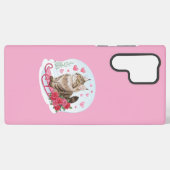Best pink cover with cute puppy samsung galaxy hoesje (Achterkant horizontaal)