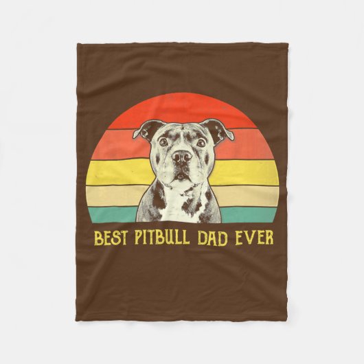 Best Pitbull Dad Ever Pitbull Dog Lovers Fathers Fleece Deken (Voorkant)