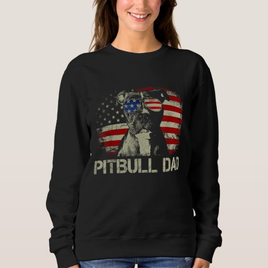 Best Pitbull Dad over American Flag 4 juli Gi Trui (Voorkant)