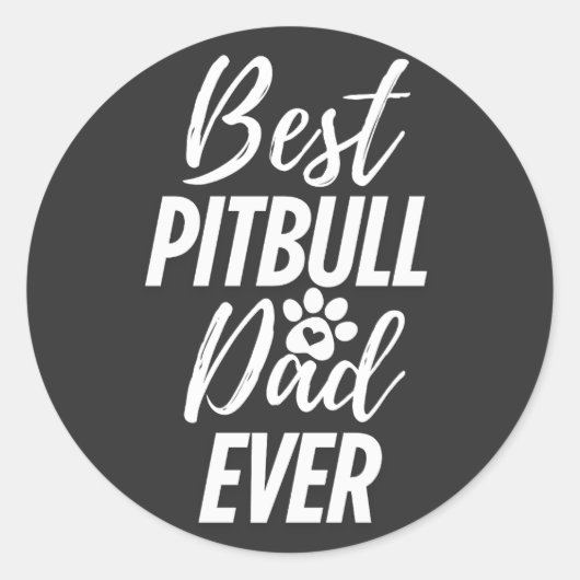 Best Pitbull Dog Dad ooit Ronde Sticker (Voorkant)