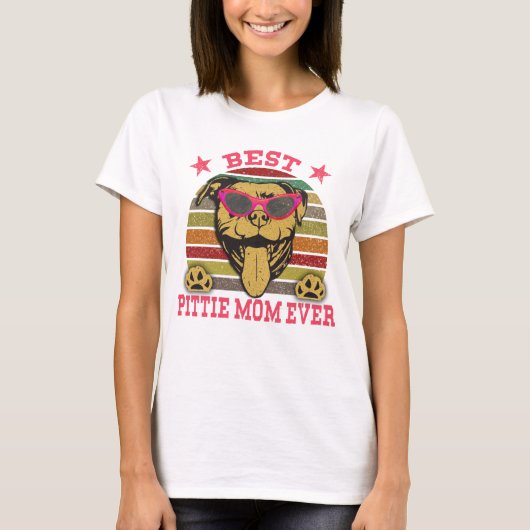 Best Pittie Mam Ever Pitbull Lovers T-shirt (Voorkant)