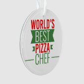 Best Pizza Chef ter wereld - rood wit groen Ornament (voorkant)