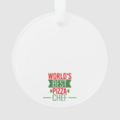 Best Pizza Chef ter wereld - rood wit groen Ornament (achterkant)