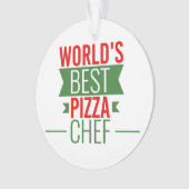 Best Pizza Chef ter wereld - rood wit groen Ornament (voorkant)