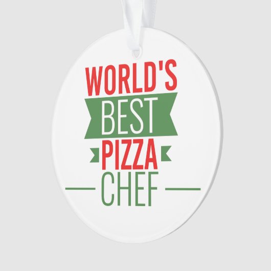 Best Pizza Chef ter wereld - rood wit groen Ornament (voorkant)