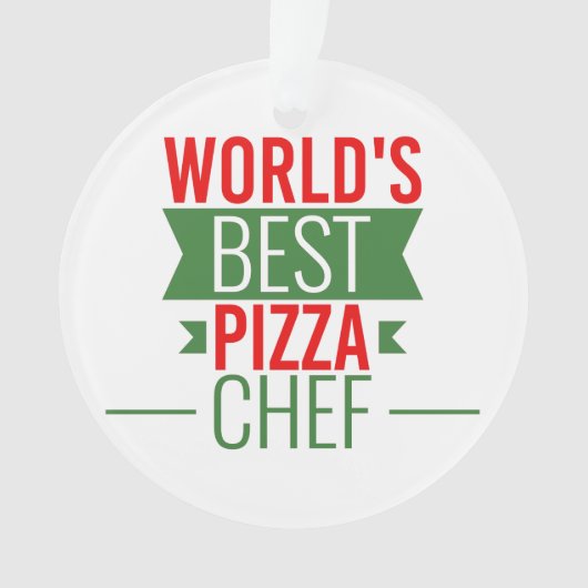 Best Pizza Chef ter wereld - rood wit groen Ornament (voorkant)